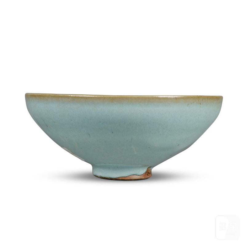 元  鈞窰天藍釉盌 - 图1